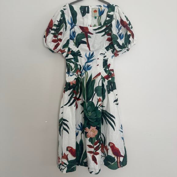 Farm Rio Off-White Midnight Macaw Fiesta Midi Dress - Picture 2 of 9